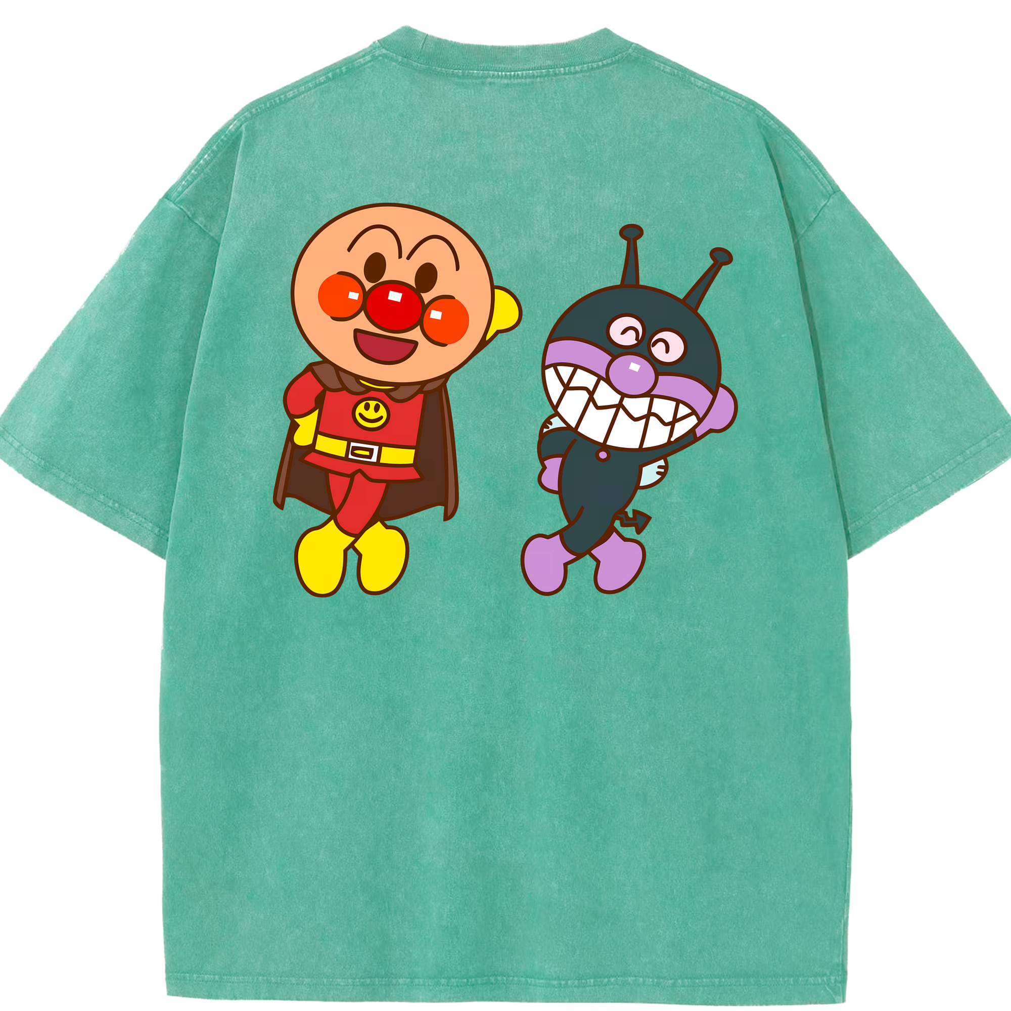 （画像用） アンパンマン Anpanman 綿100% ヴィンテージ風 半袖Tシャツ（背面プリント）